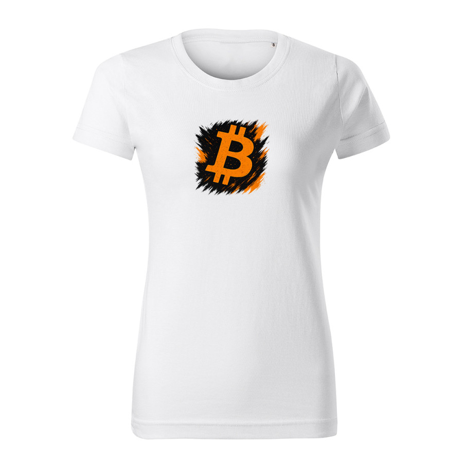 White women T- Shirt Bitcoin Flame