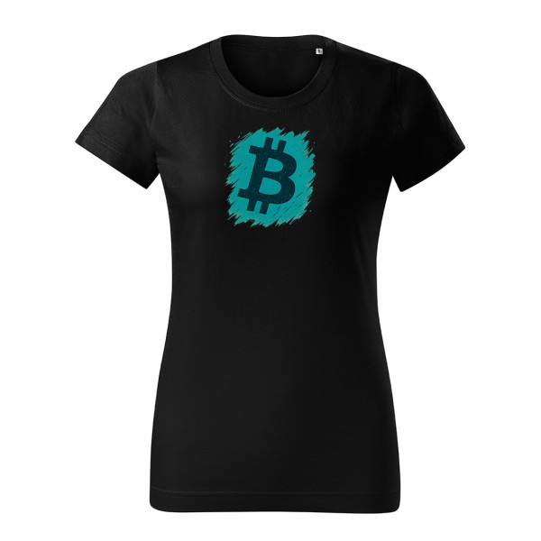 Black women T- Shirt Bitcoin Brush