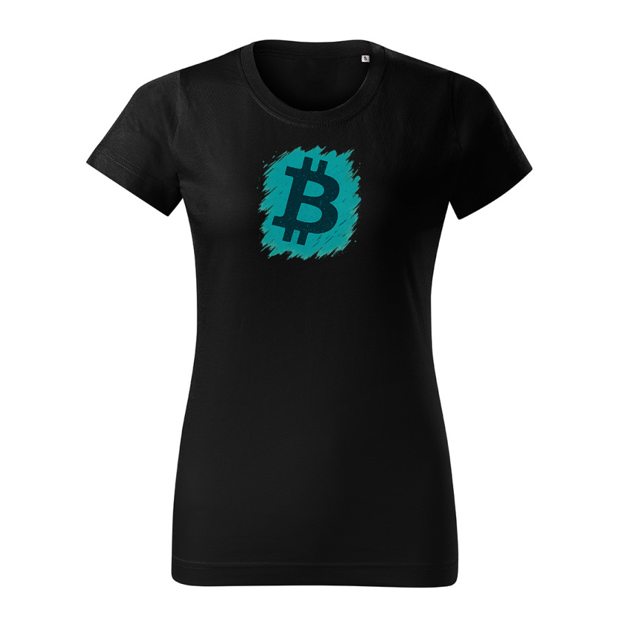 Black women T- Shirt Bitcoin Brush