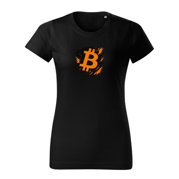 Black women T- Shirt Bitcoin Flame