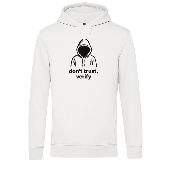 Biela Mikina don't trust,verfify