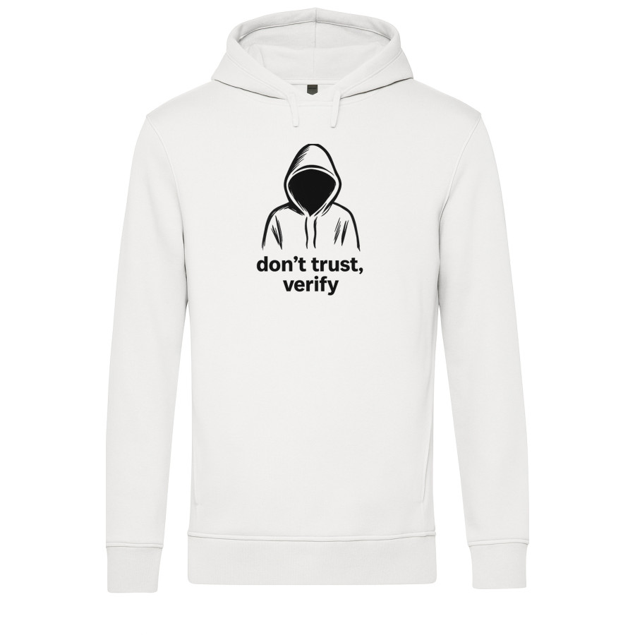 Biela Mikina don't trust,verfify