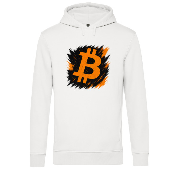 Biela Mikina Bitcoin Flame