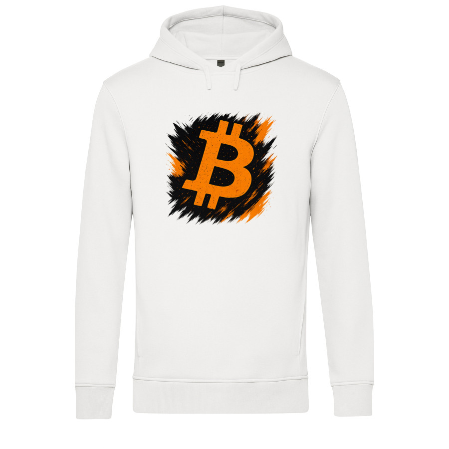 Biela Mikina Bitcoin Flame