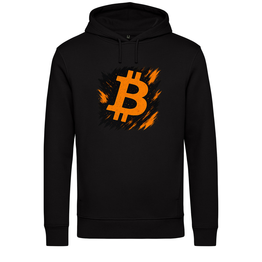 Čierna Mikina Bitcoin Flame