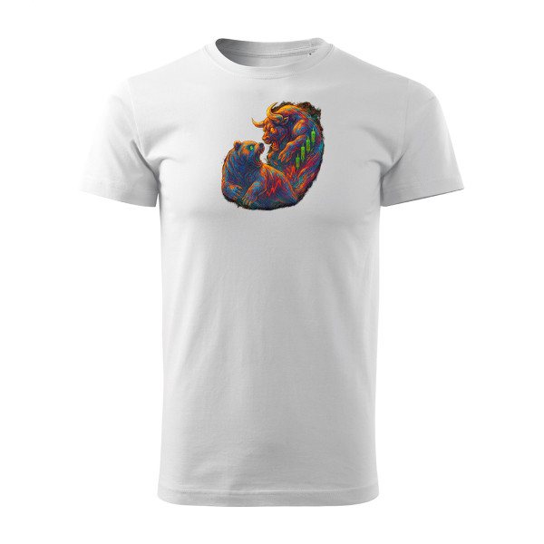 Weißes T-Shirt  Bull vs Bear
