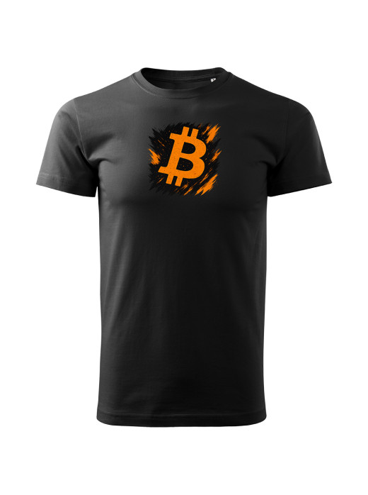 Schwarzes T-Shirt  Bitcoin Flame