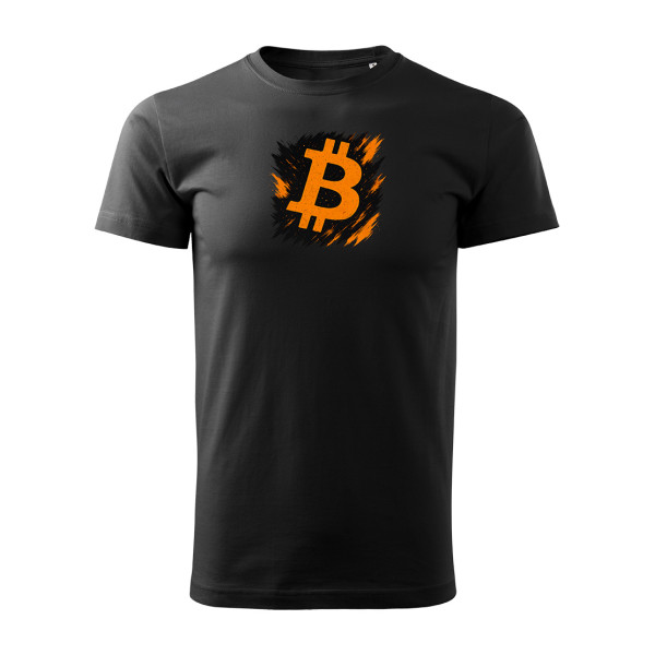 Schwarzes T-Shirt  Bitcoin Flame
