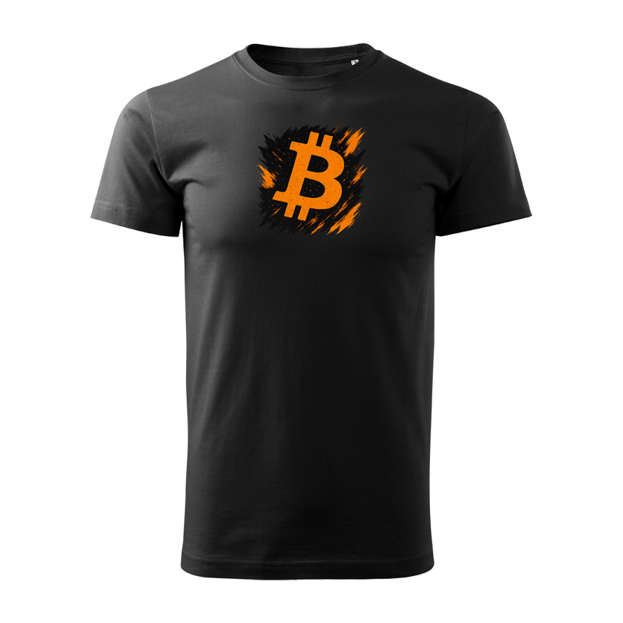 Schwarzes T-Shirt  Bitcoin Flame
