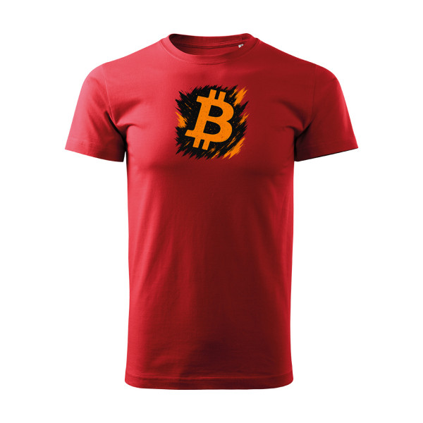 Rotes T-Shirt Bitcoin Flame