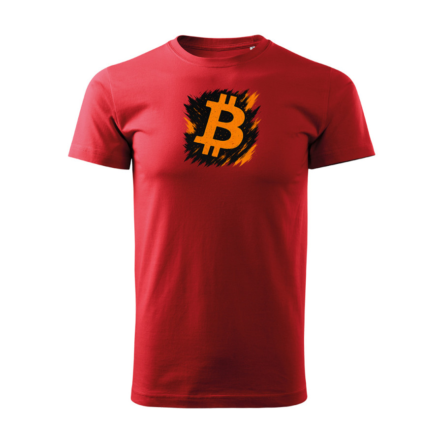 Rotes T-Shirt Bitcoin Flame